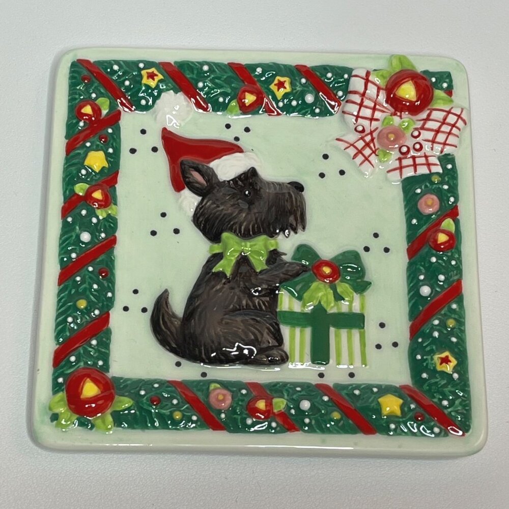 Mary Engelbreit Scottie Christmas Decorative Mini Plates - Picture 6 of 14